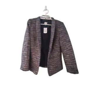 J Crew Factory nwt tweed Blazer womens size 0 navy open